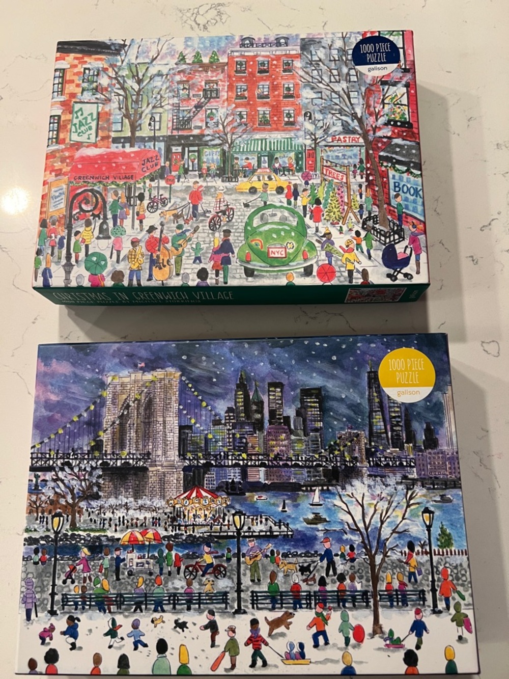 Galison Winter Cityscape 1000-Piece Jigsaw Puzzle -Set of 2
